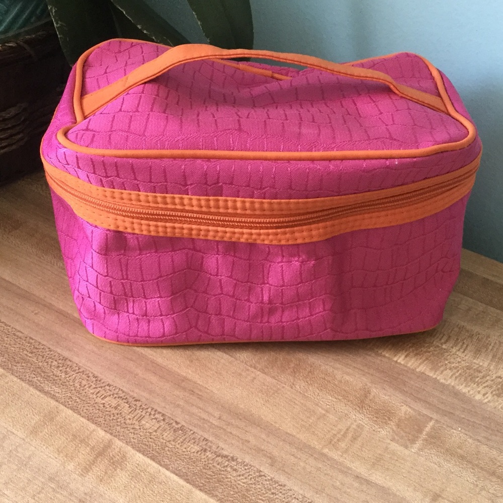 Lancôme Pink/Orange Fabric Cosmetic Case NWOT